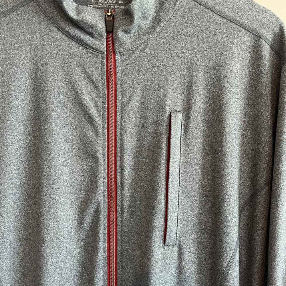 UNTUCKit Mens XXL Full Zip Performance Jacket Gray Heathered Mock Neck - Picture 2 of 8
